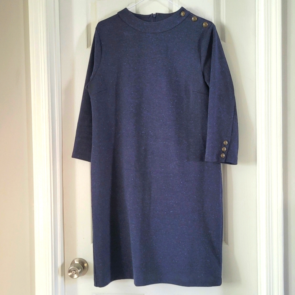 *SOLD* Talbots Navy Donegal Dress Size Medium